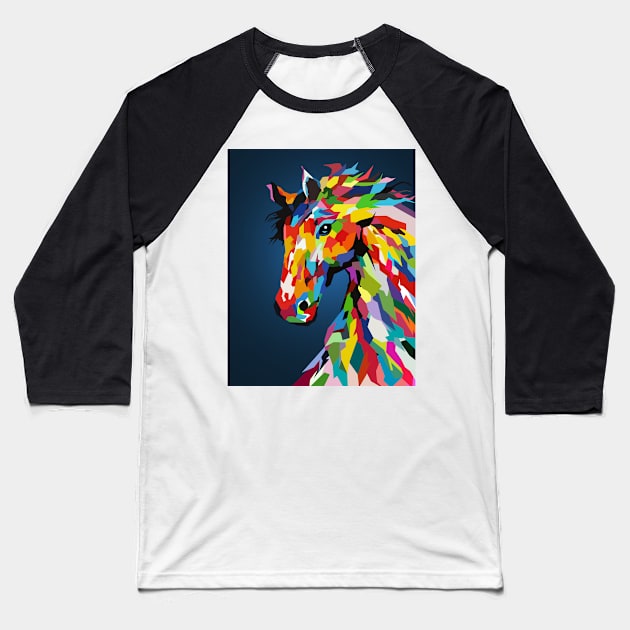 Super Horse Baseball T-Shirt by MARK ASHKENAZI